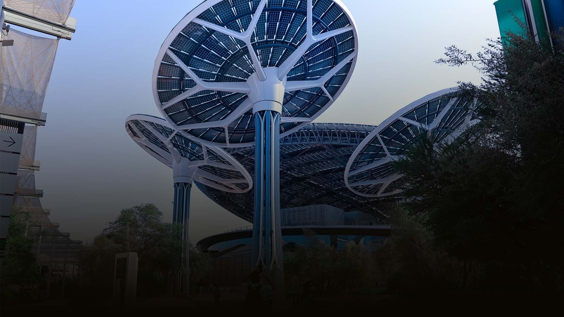Solar energy and water condensing trees in the Sustainability District